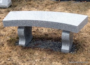 4 Ft Gray Curved Bench